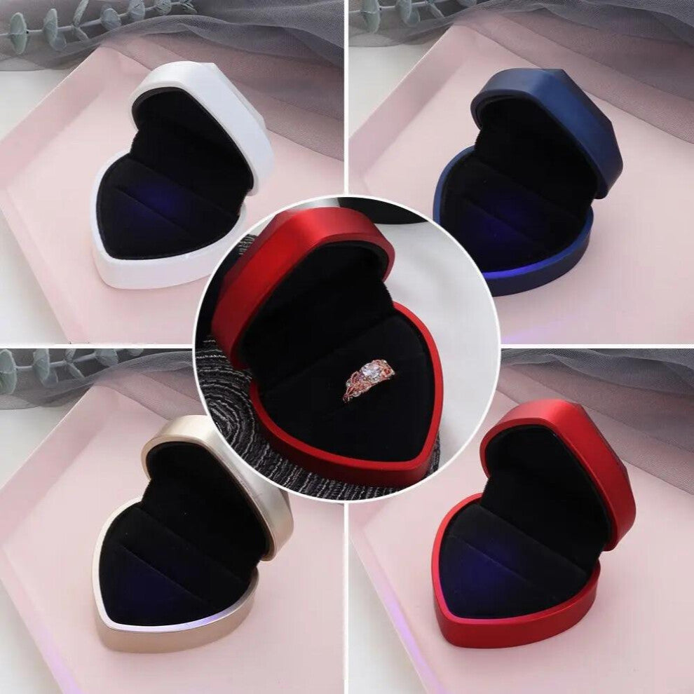 Birthday Gift Heart-Shaped Without Display Storage Jewelry With LED Light Decoration Box Ring Box Wedding Engagement