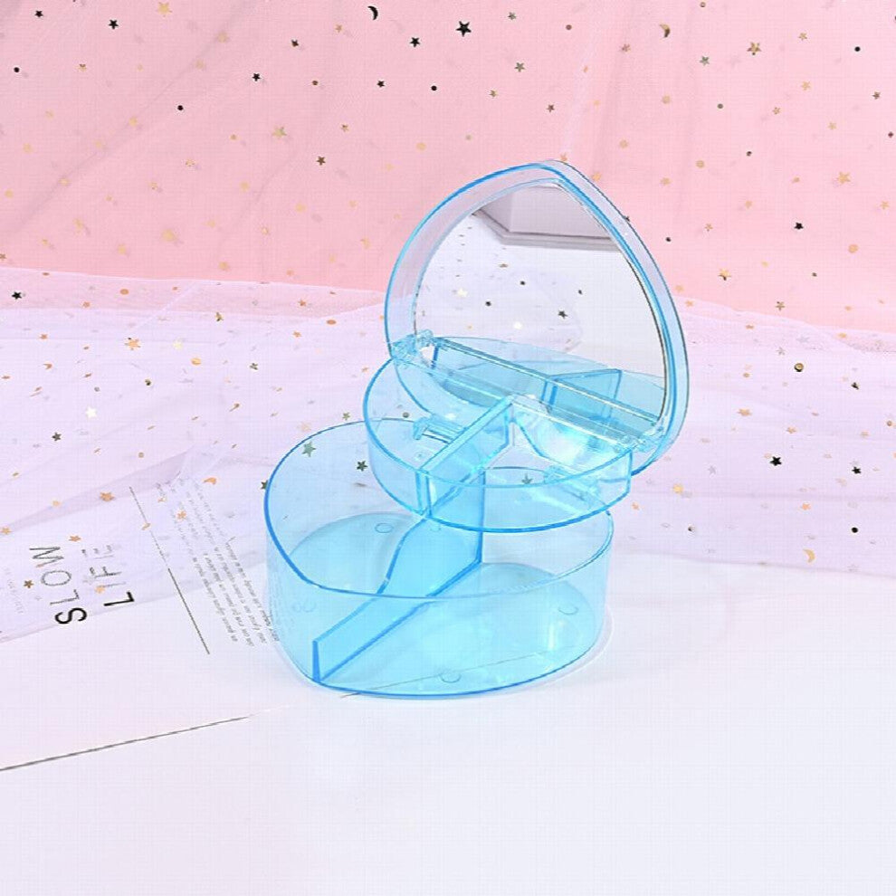 Love Heart Shaped Plastic Box With Lid Jewelry Rubber Band Hair Accessory Makeup Organizer Office Desktop Sundries Storage Cases