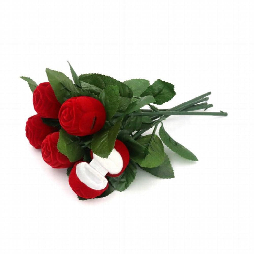 1pcs Rose Branch Velvet Ring Box Earrings Holder For Jewelry Display Holder Storage Wedding Engagement Packaging