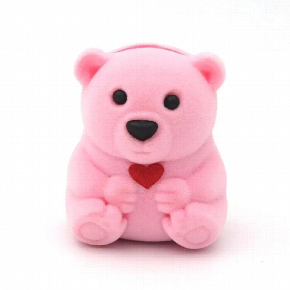 1 Piece Velvet Bear Stand For Earrings Ring Necklace Jewelry Packaging Wedding Engagement Display Holder