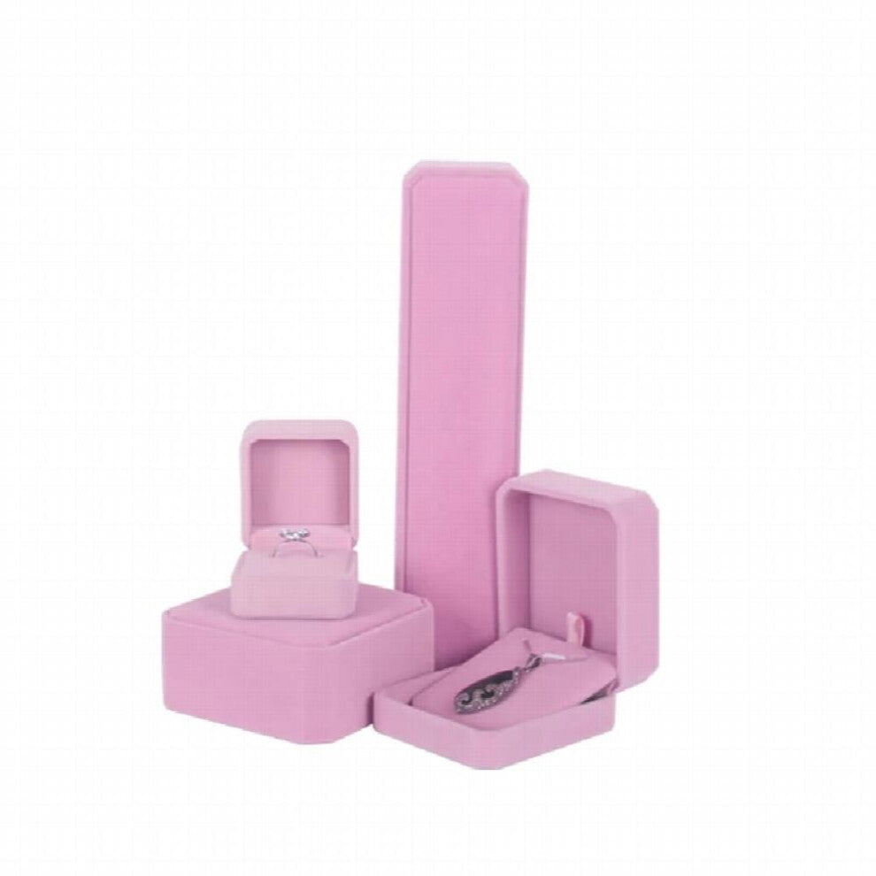 (Pink White-Pendant Box 7x8.5cm) Velvet Jewelry Packaging Boxes Ring Box Container Earring Holder Necklace Box Jewelry Organizer