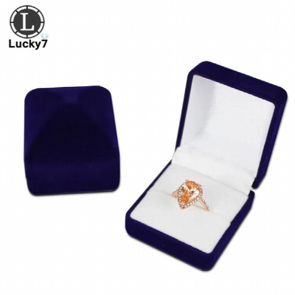 Velvet Ring Box 9 Rhombus Case Engagement Wedding Jewelry Boxes Holder for Lover