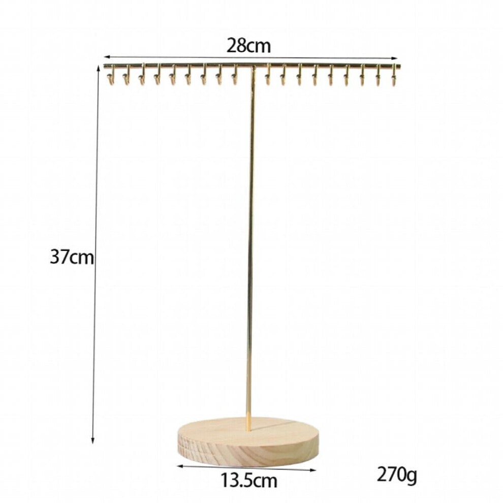 Necklace Holder Display Hanging Necklace Jewelry Organizer Stand for Tabletop Women Modern Wood Base Hanging Necklace Bracelet