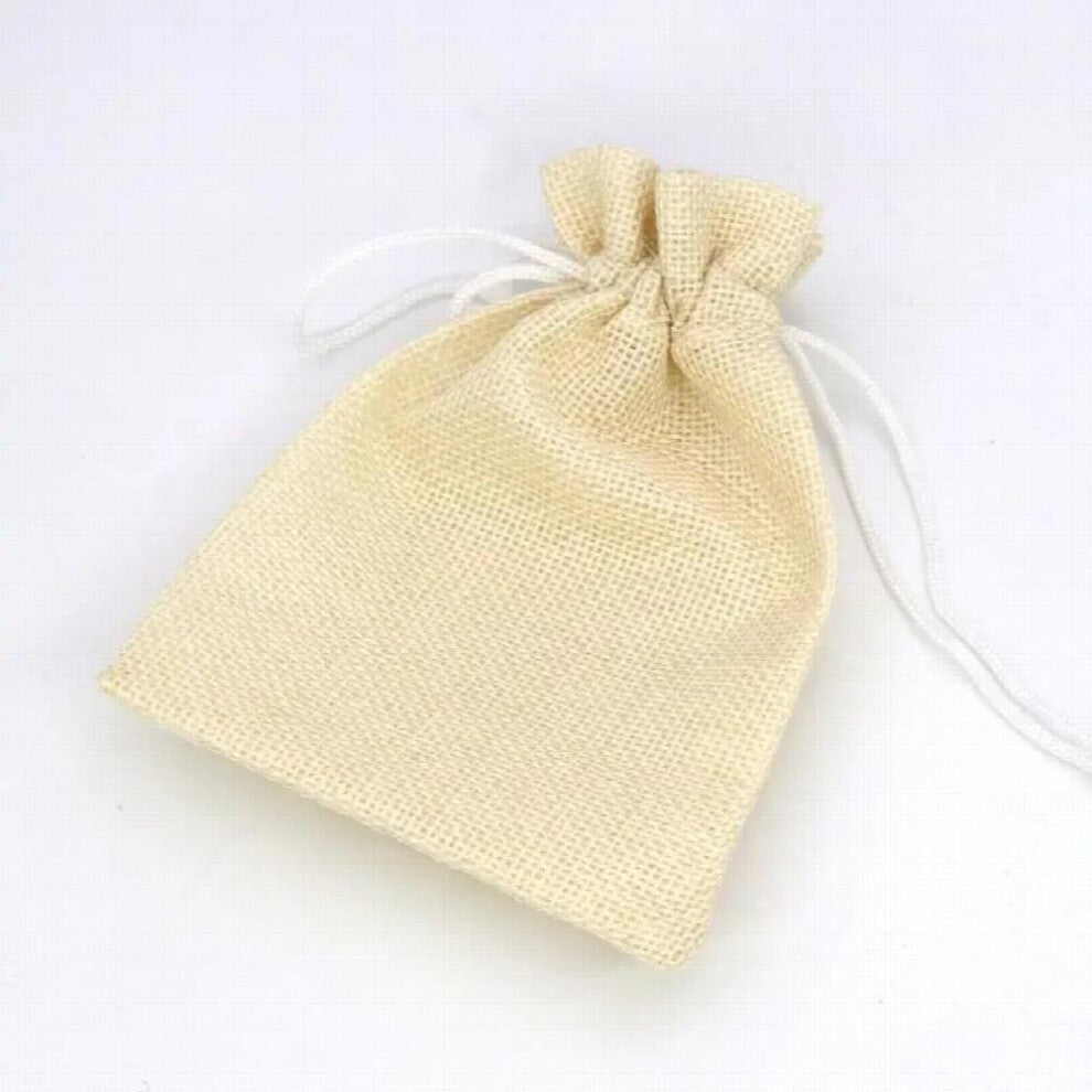(Beige White-Approx 7X9 cm) 5Pcs-lot Jewelry Pouches Gift Bag and Packaging Fabric Drawstring Pouches For Jewelry Finding Wedding Engagement DIY Acces