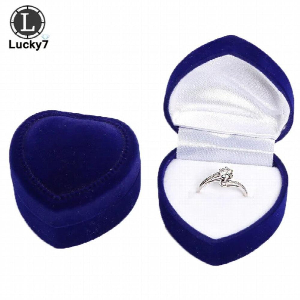 Heart Shape Velvet Ring Box 8 Engagement Wedding Jewelry Boxes Rose Flower Holder for Lover
