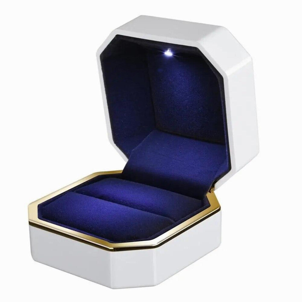 High-grade Paint LED Light Ring Box Velvet Jewelry Gift Wedding Engagement Jewelry Box