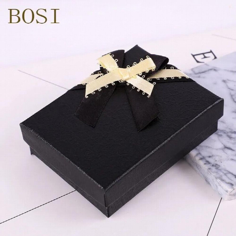Box Hot Engagement Ring Earrings Necklace Bow Square Jewelry Organizer Display Gift Holder Red Navy Pink Wedding
