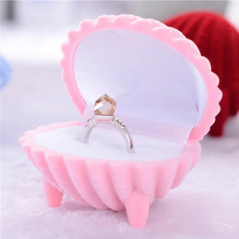 Crown Shell Heart Shape Velvet Jewelry Box Wedding Engagement Ring Box for Earrings Necklace Bracelet Display Gift Holder
