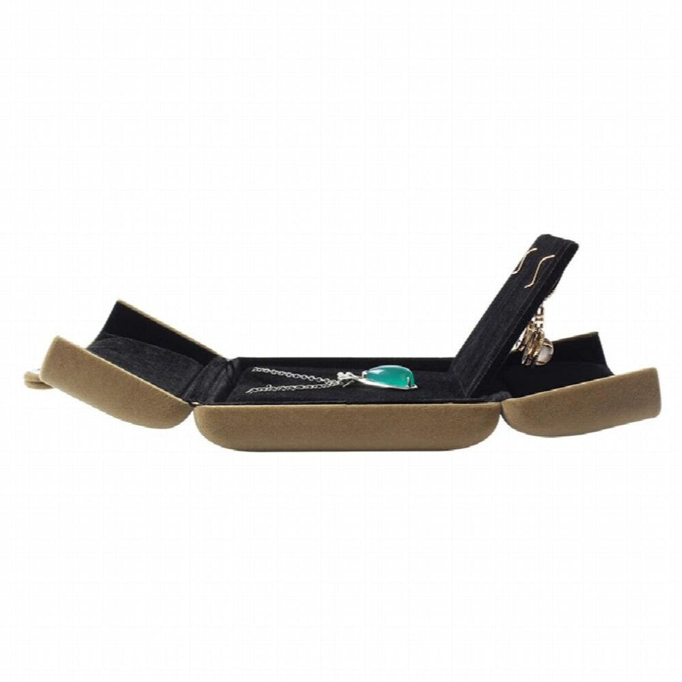 (coffee Black-bracelet box) High-end Red Wine Velet Secret Button Jewelry Ring Pendant Packaging For Female Birthday Travel Portable Jewellery