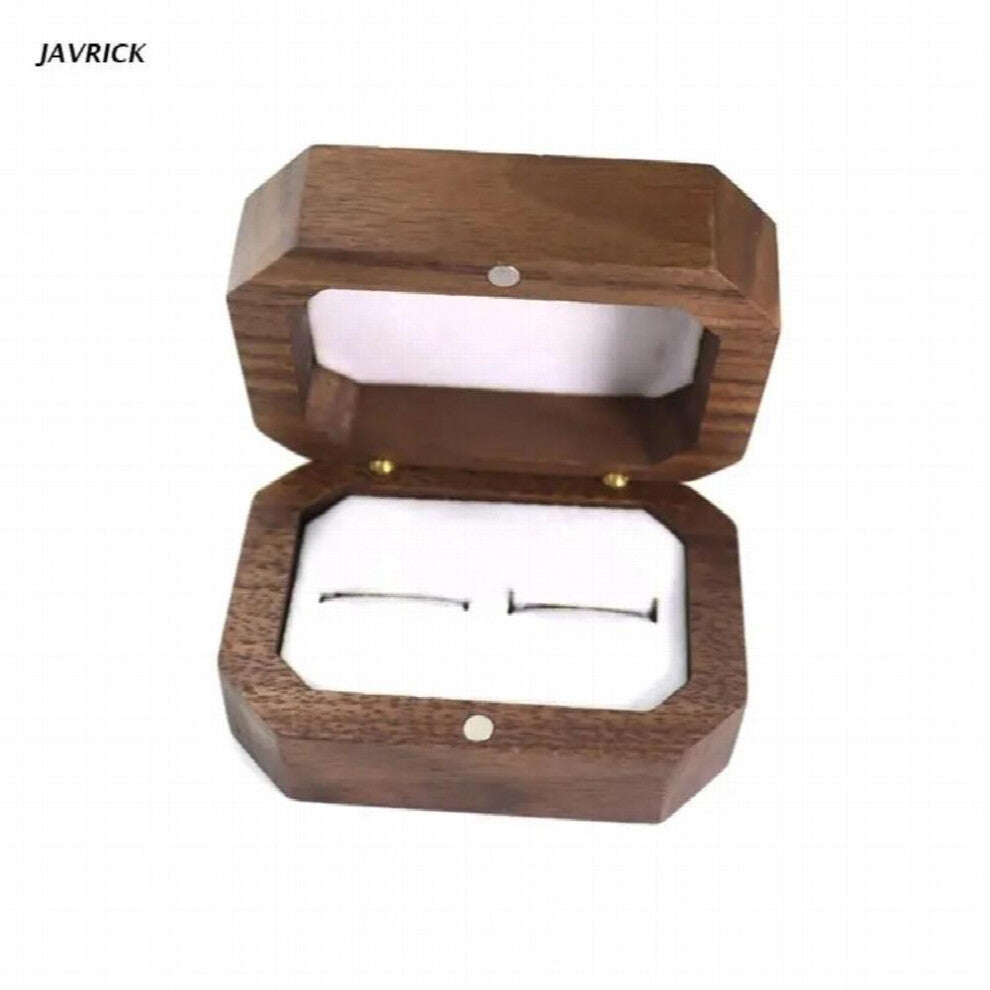 Rustic Wedding Ring Box Holder Wooden Wedding Proposal Engagement Anniversary Jewelry for CASE for Wedding Ceremony T8DE