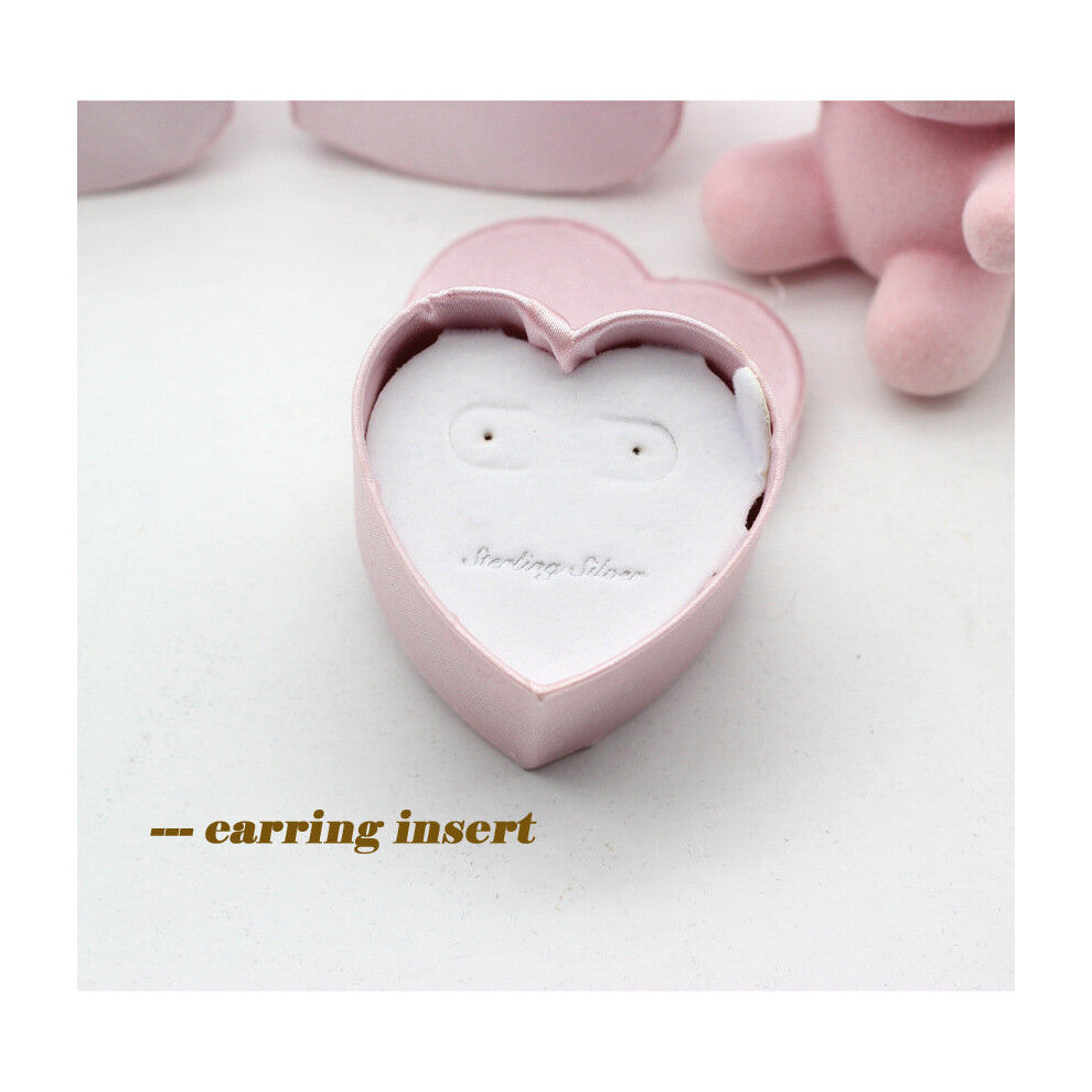 10 pcs Plastic Heart Ring Box Pink Love Shaped Rings Earring Holder Boxes Engagement Wedding Valentine Gift Jewelry Display