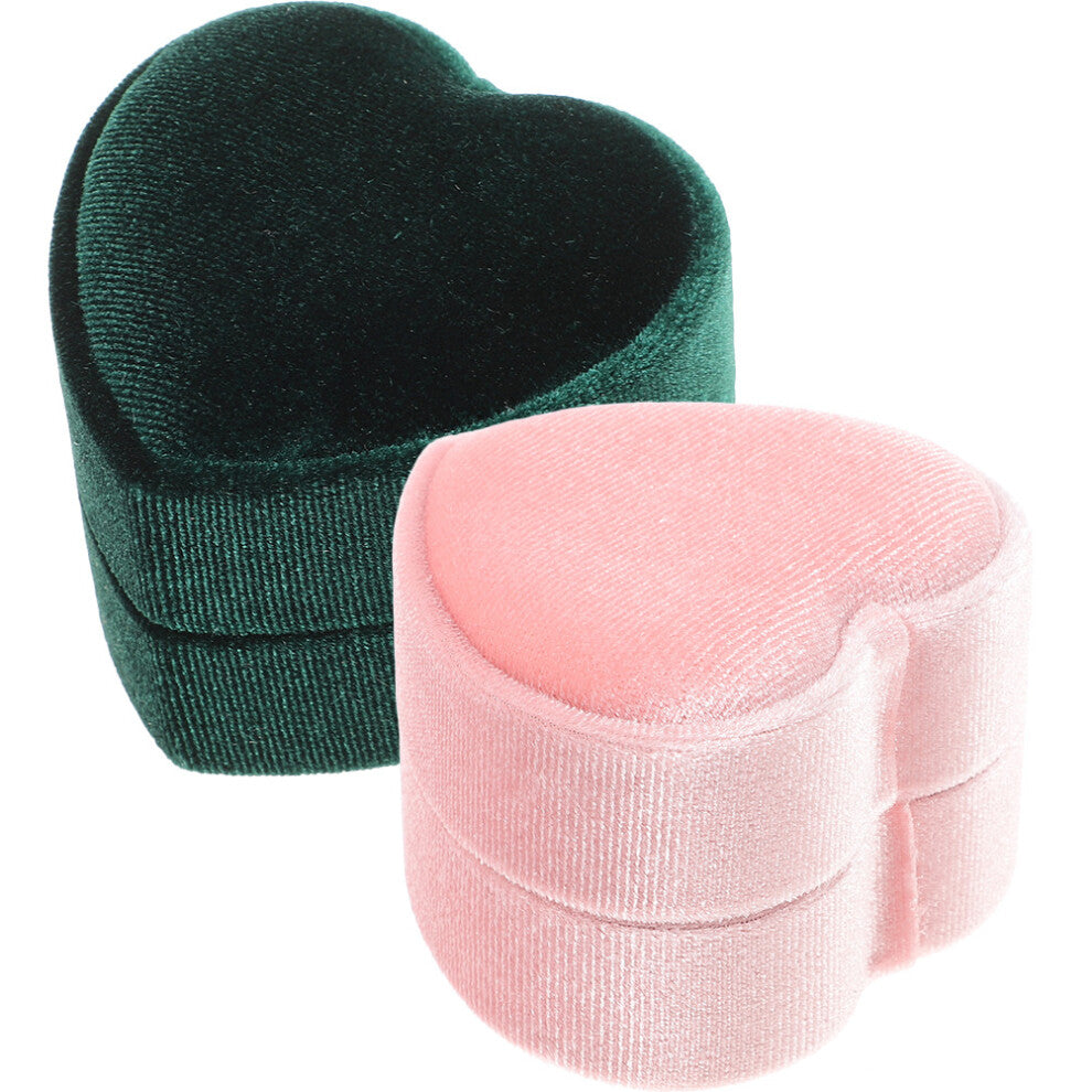 Ring Box Gift Heart Wedding Jewelry Engagement Shaped Boxes Proposal Case Trinket Shape Bearer Decorative Dish Holder
