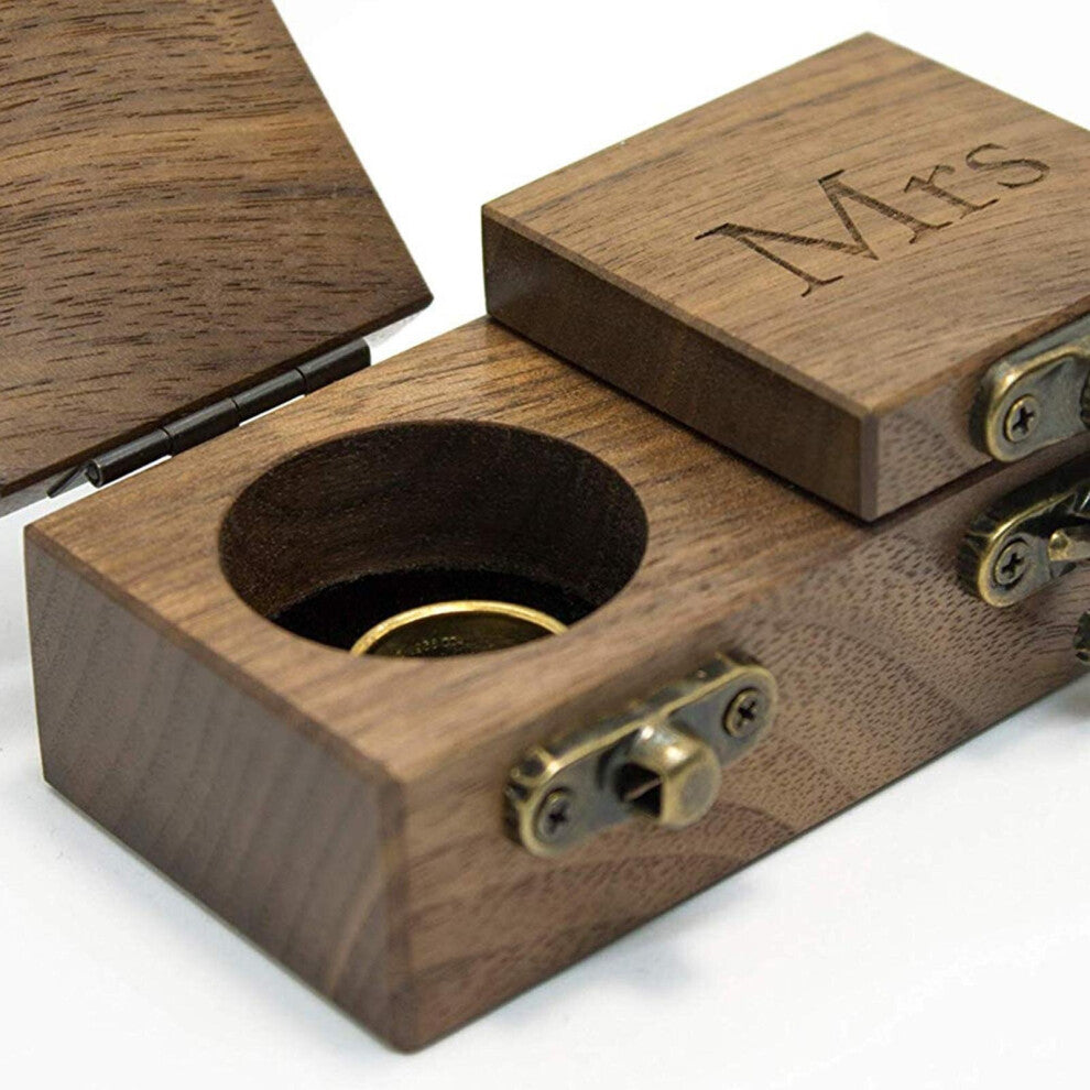 Wood Diamond Rings Box with Lid Collectibles for Mother Girlfriend Wife Engagement Birthday Anniversary Earring
