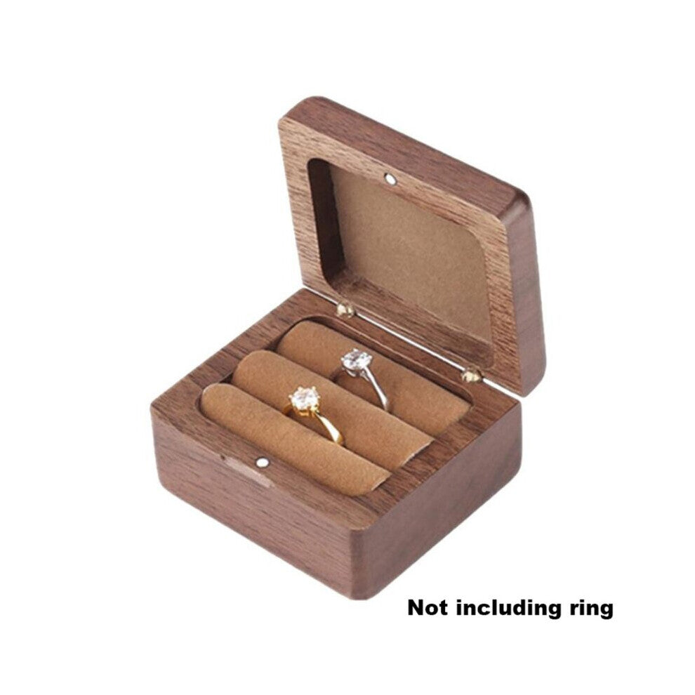 Heart Shape Solid Wood Ring Jewelry Box Organizer Earrings Jewelry Holder Organizer with Lid Proposal Engagement Gift