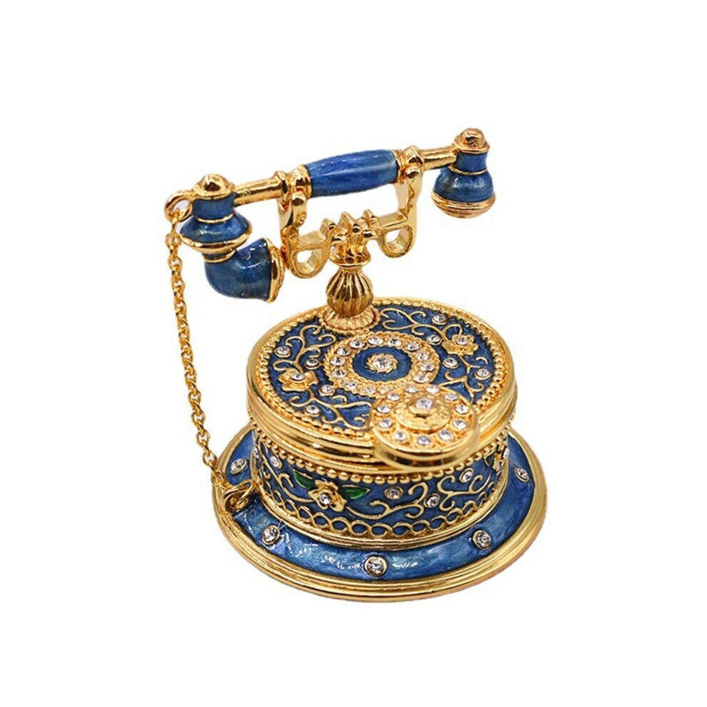 Enamel Ornaments Telephone Cloisonne Style Handicrafts Diamond Jewelry Organizer Desktop Phone Ornaments