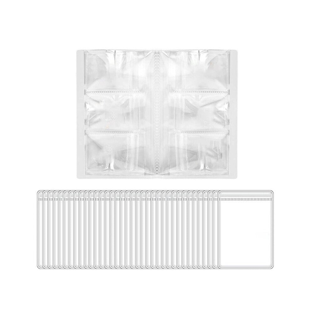 84-Grid Transparent Jewelry Storage Book&50Pcs Thicken PVC Zipper Closure Bags Travel Jewelry Earrings Display Case Box