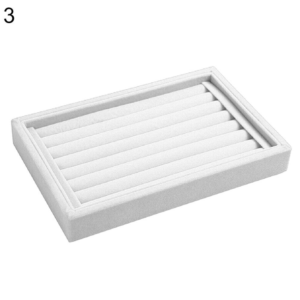 !!?New Arrival Full Velvet Ring Earrings Display Tray Jewelry Storage Box Case Organizer Holder