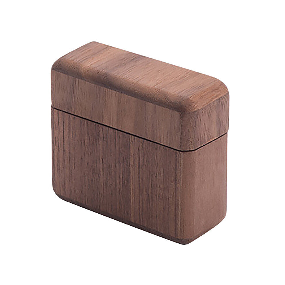 Engagement Ring Box Walnut Wooden Ring Box Rosewood Wedding Gift Ring Box with Magnet Cover Portable