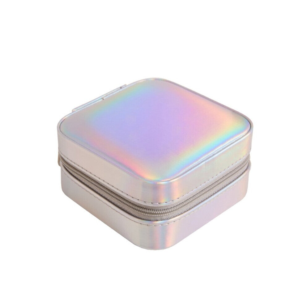 Waterproof Jewelry Box Small Mini Ear Studs Lipstick Rings Bracelets Storage Organizer Built-in Mirror Desktop Organizer