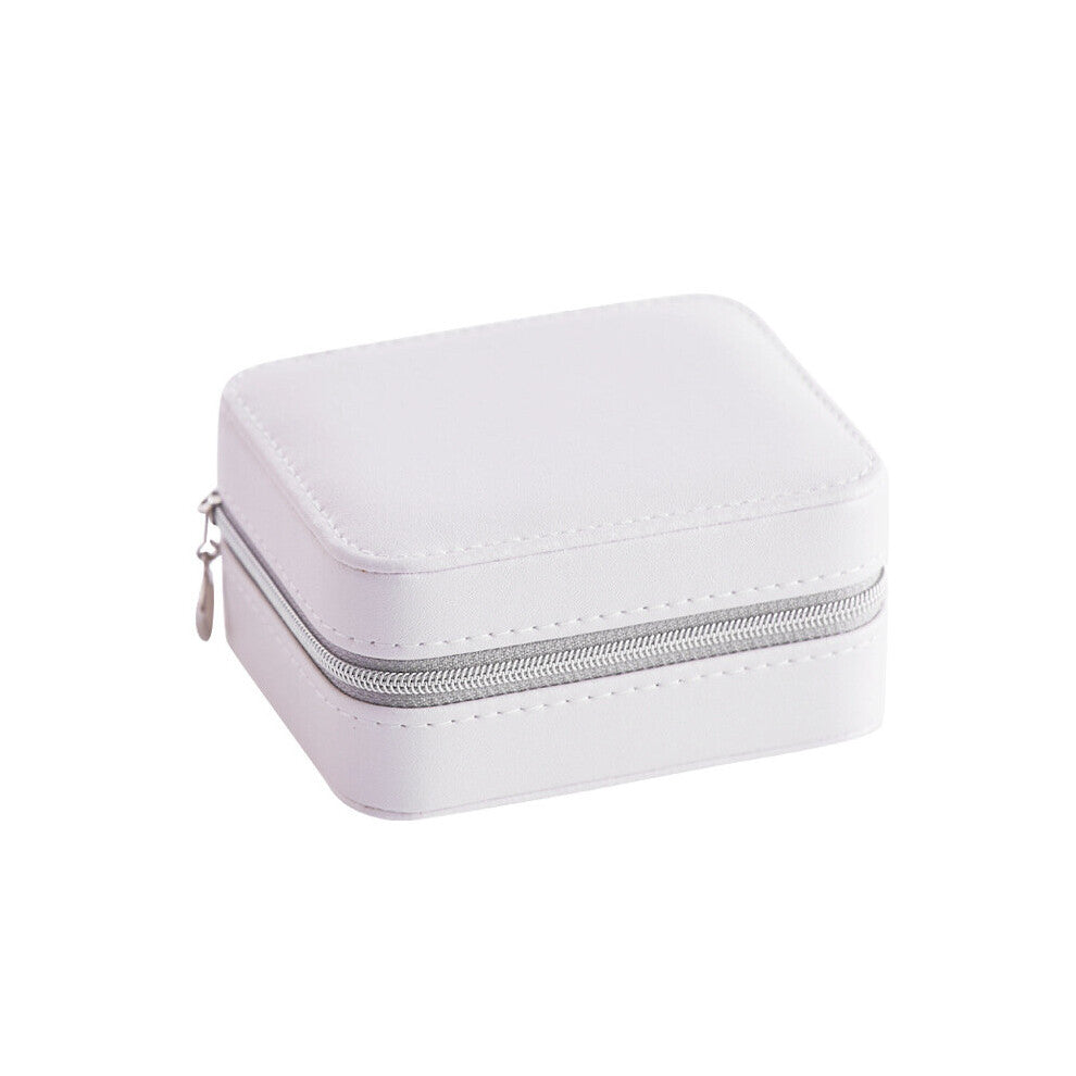 Zipper Jewelry Organizer Box Mirrored Display Holder Eaering Ring Necklace Storage Case Women Gift