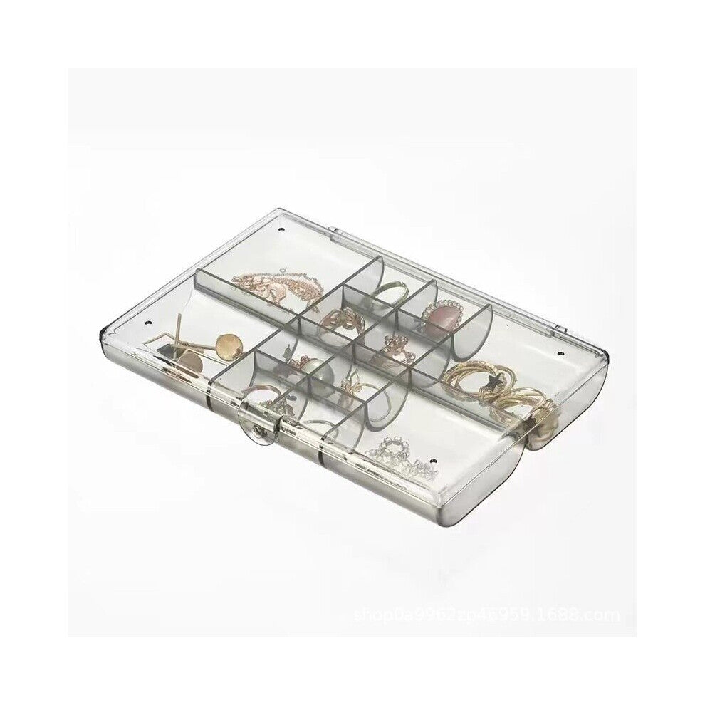 Hot Selling Small Net Red Jewelry Box Earring Necklace Bracelet Frame Transparent Jewelry Box Desktop Dust-proof Storage Box