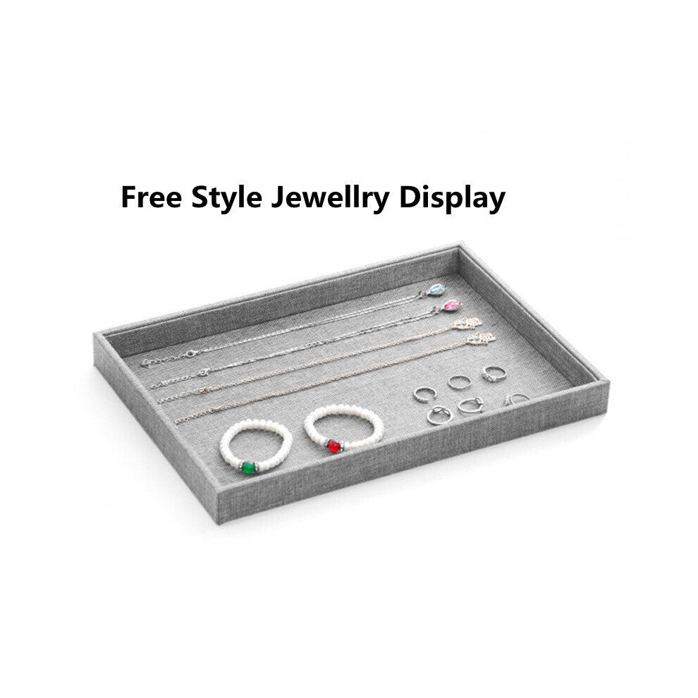 High Linen Jewelry Display Holder Ring EarringCarrying Case Jewelry Box Tray Holder Storage Showcase Organizer