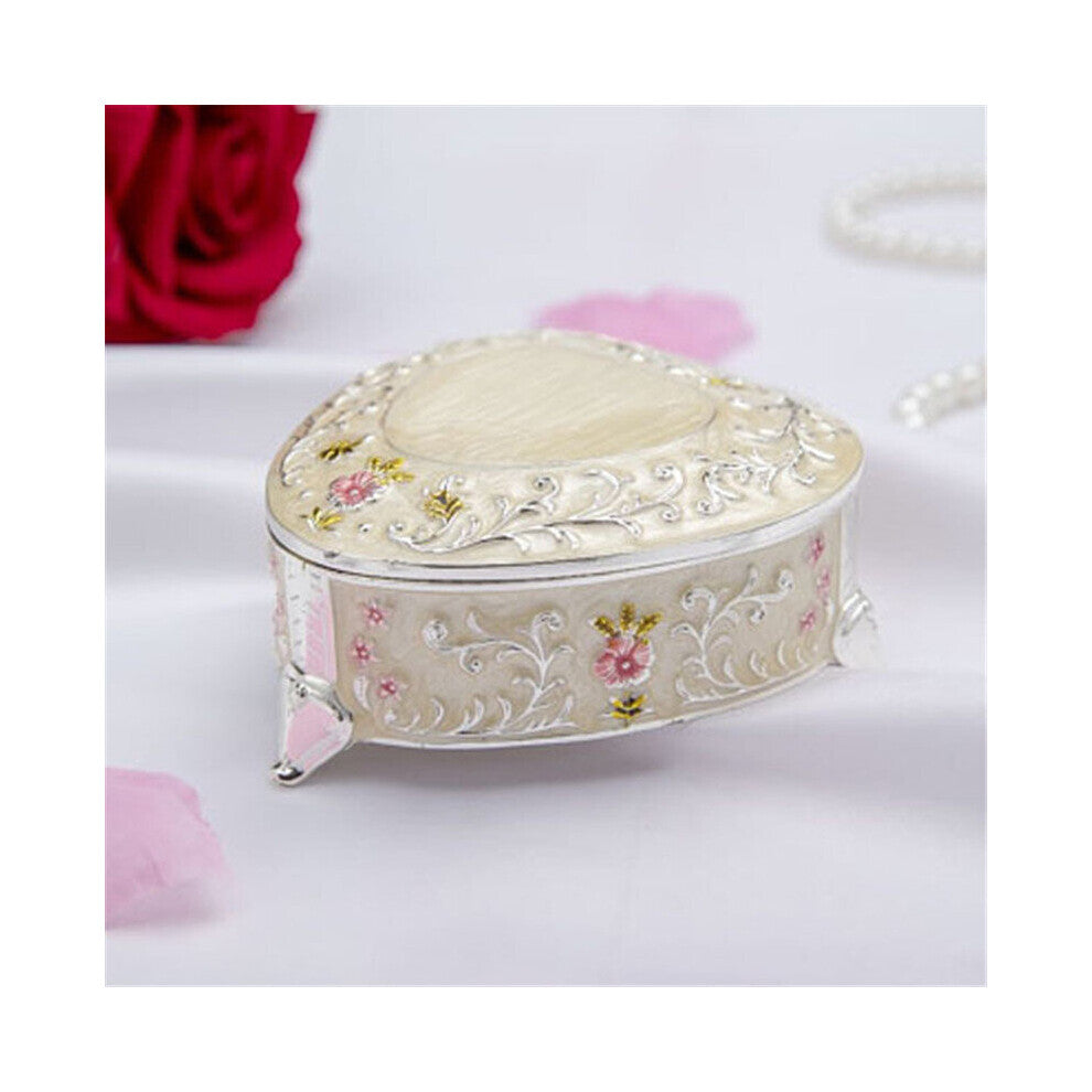 Creative Metal Style Rose Jewelry Box Heart-Shaped Gift Jewelry desktop Storage Box