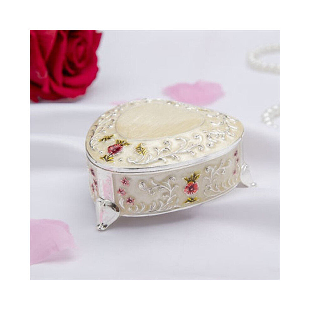 Creative Metal Style Rose Jewelry Box Heart-Shaped Gift Jewelry desktop Storage Box