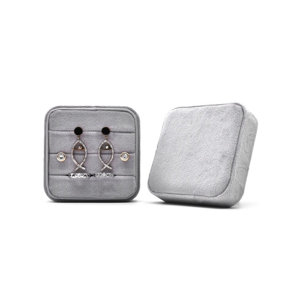 Velvet Ring Box,Square Vintage Wedding Ceremony Ring Box with Detachable Lid, Engagement Ring Box Holder,Valentine's