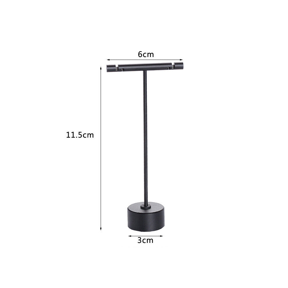 Rose Plated Metal Tabletop Jewelry T Stand Display Earrings Ornament Holder Rack Ear Stud Hanger Stand Organizer Round Base