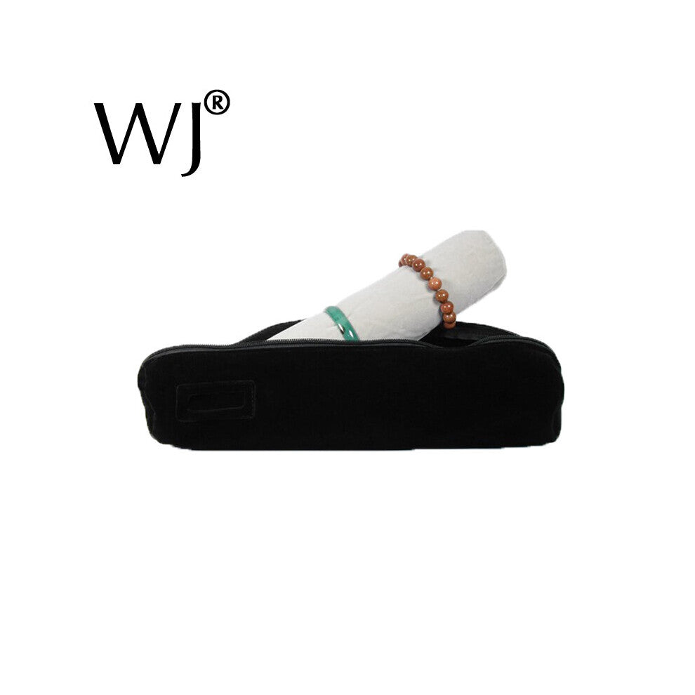 Gray-Black Velvet Jewelry Display Travel Storage Roll Bag Foldable For Watch-Bracelet-Bangle Chain Portable Stand Holder Cases