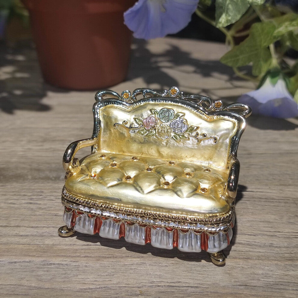 Retro Alloy Crafts Jewelry Box European Style Creative High-end Ring Necklace Jewerly Gift Storage Box Desktop Organizer Case