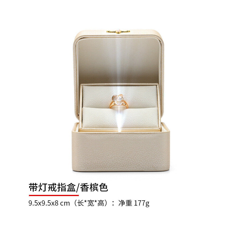 Creative LED flash cartridge single ring engagement ring pendant jewelry boxes box
