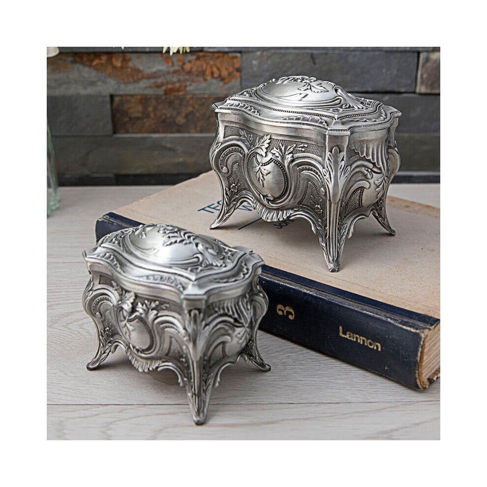 Creative Classical High Feet Princess Jewelry Storage Box High-end Retro Metal Household Desktop Jewelry Box