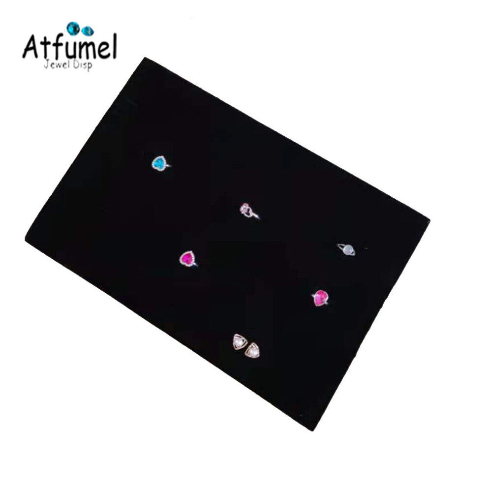 Portable Velvet Diamond Ring Jewelry Display Organizer Box Tray Earring Cufflink Jewelry Storage Holder Showcase 5Pcs