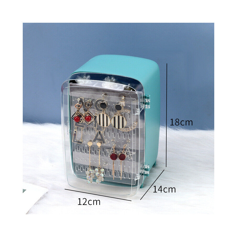 Dustproof Display Jewelry Box with 4 Velvet Trays Vertical Necklace Storage Organizer for Earrings-Bracelet-Ring Holder