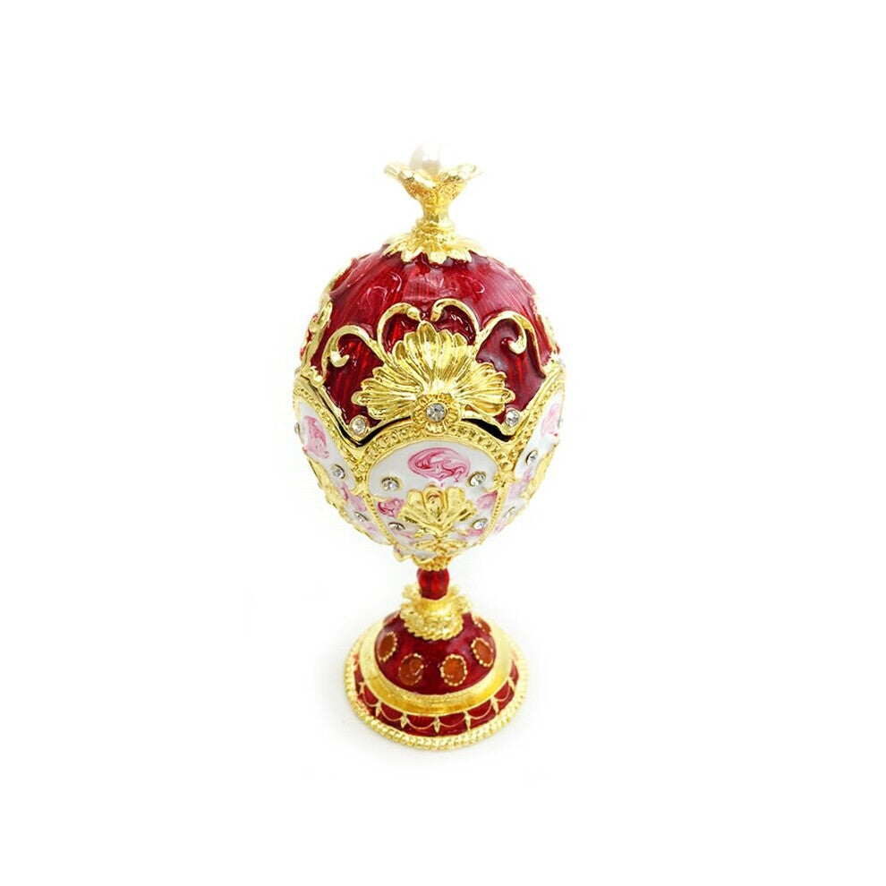 Enameled Decorative Trinket Holder Personalized Easter Egg Jewelry Box Rhinestones Jeweled Desktop Ornaments Home Decor