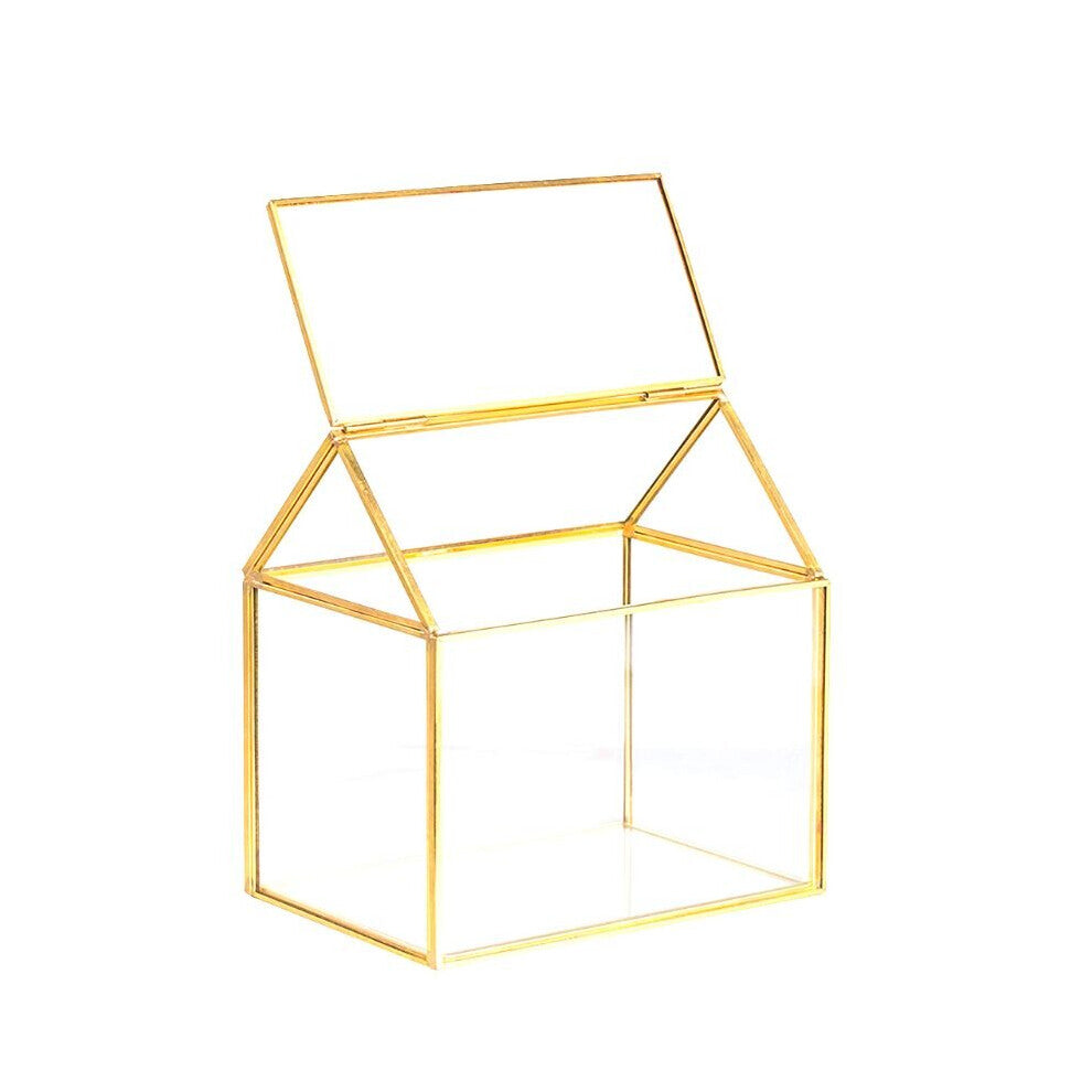 Terrarium Centerpiece Tabletop Planter Copper House Shape Flower Pot for Plants Succulents Jewerly Storage