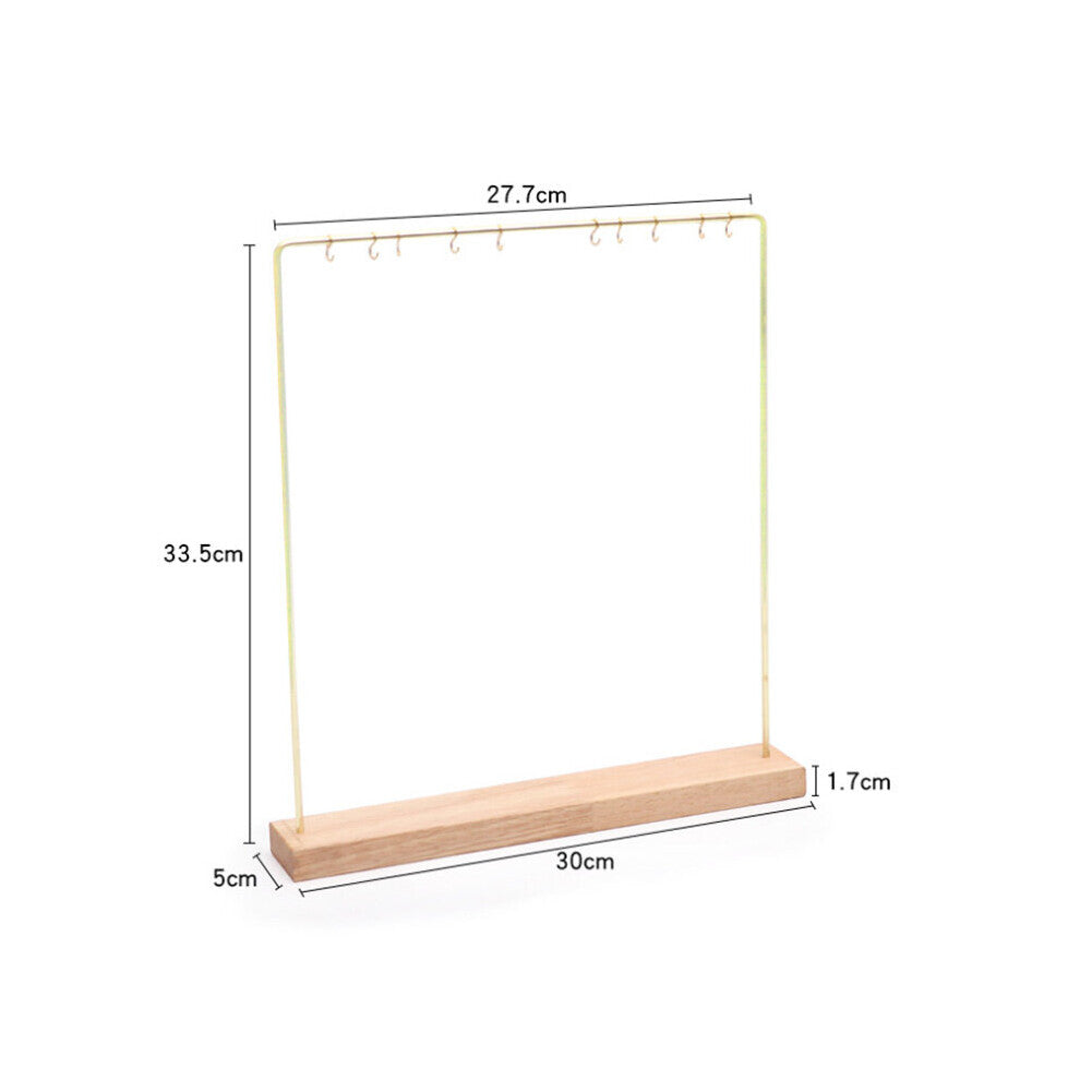 Newly Walnut Metal 3-Tier Tabletop 30-10 Hooks Bracelet Necklace Jewelry Stad Necklace Organizer Display Jewelry Holder