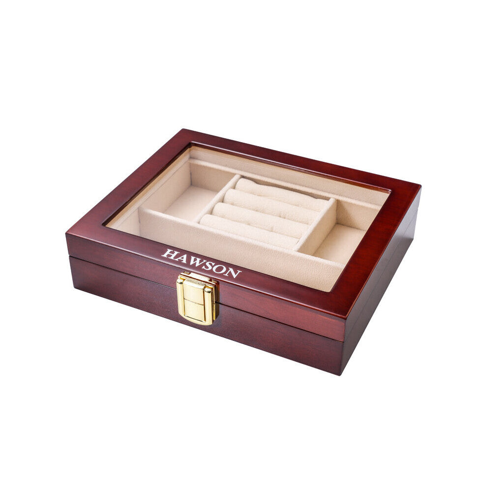 Wood Jewelry Box Vintage wood Multifunction Display Box Dark Brown Storage Case Cufflinks Jewelry Dis