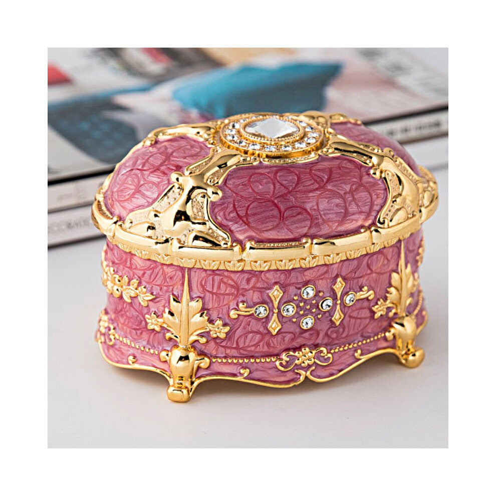 European Vintage Zinc Alloy Jewelry Box Ring Trinket Case Creative Home Desktop Jewellery Bracelet Pearl Case Gift Storage