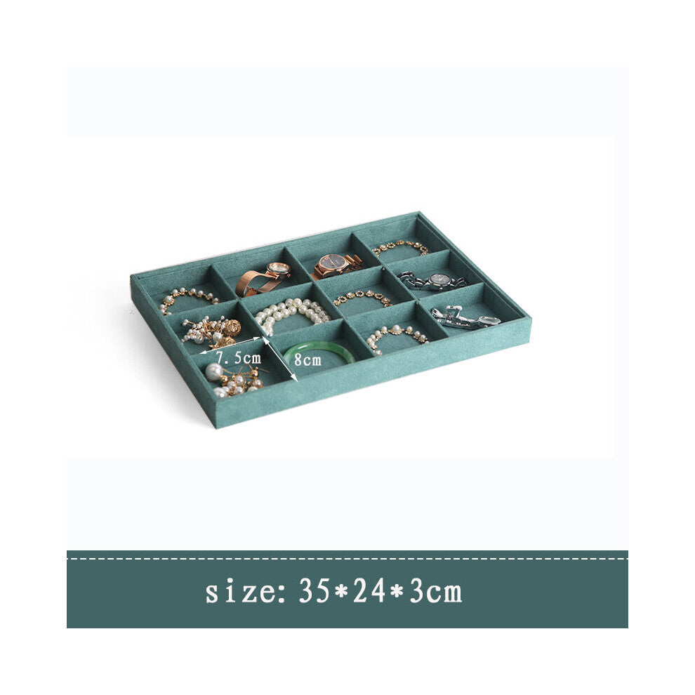 Window Drawer Jewelry Trays Portable Velvet Ring Necklace Display Box Gem Jade Earring Holder Tabletop Organizer Wedding Showing