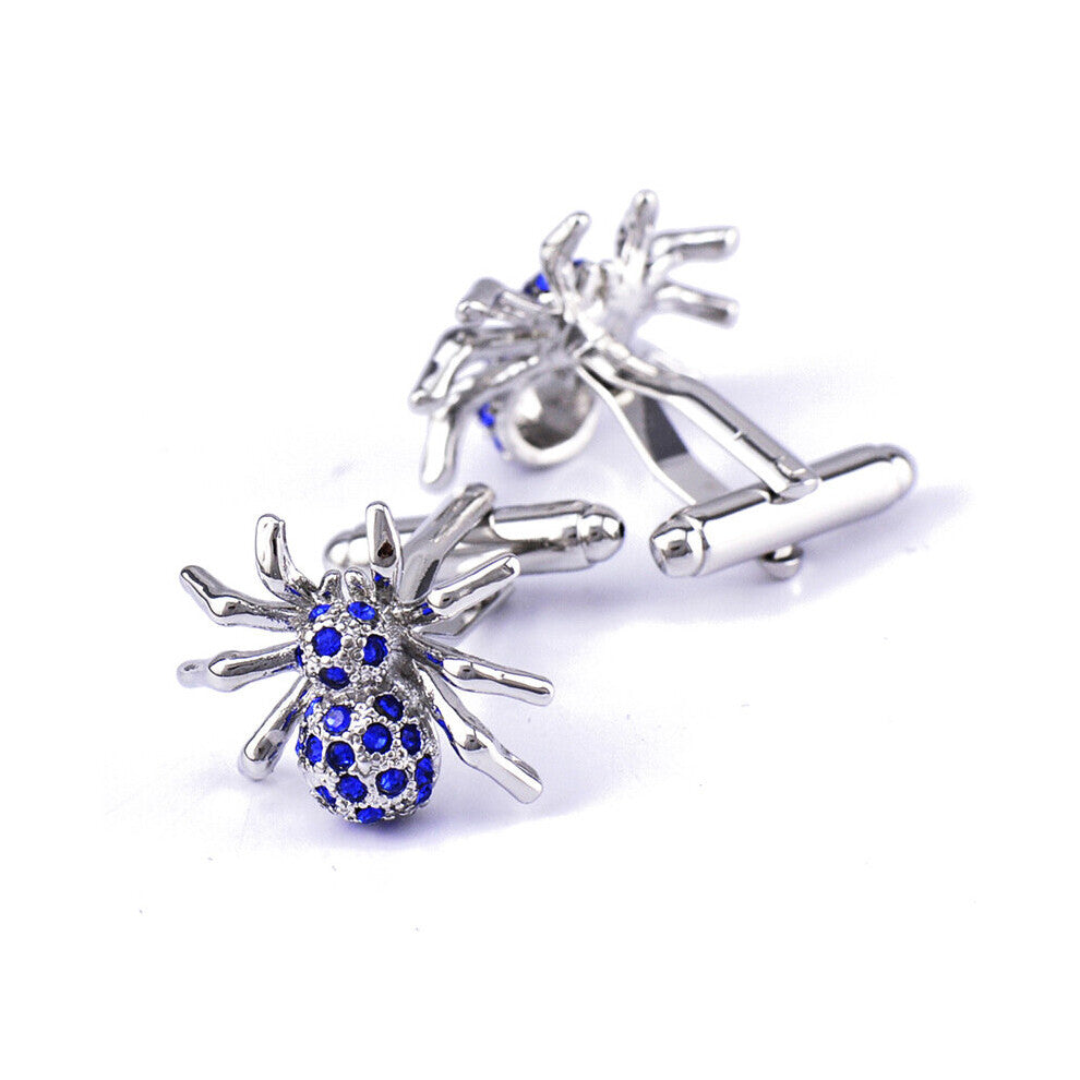 1 Pairs Spider Crystal Sleeve Nails Men's Shirt Cufflinks Buttons Jewelry Clothing Accessories
