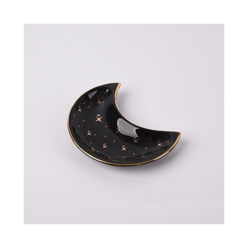 Nordic Ceramic Moon Shape Small Jewelry Dish Earrings Necklace Ring Storage Plates Fruit Dessert Display Bowl Decoration Tray