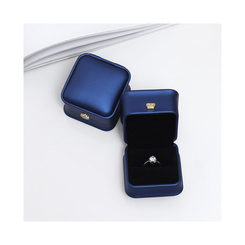 Jewelry Organizer Ring Case Earrings Gift Storage Box Pu Leather Packaging Display Box For Wedding Engagement