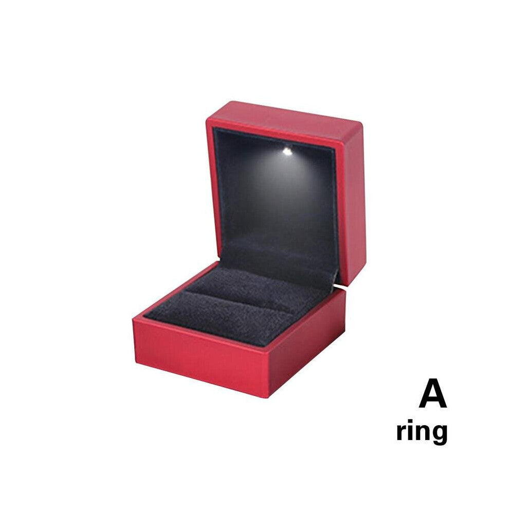 LED Ring Lighted Jewelry Pendant Necklace Engagement Birthday Wedding Decor Display Storage