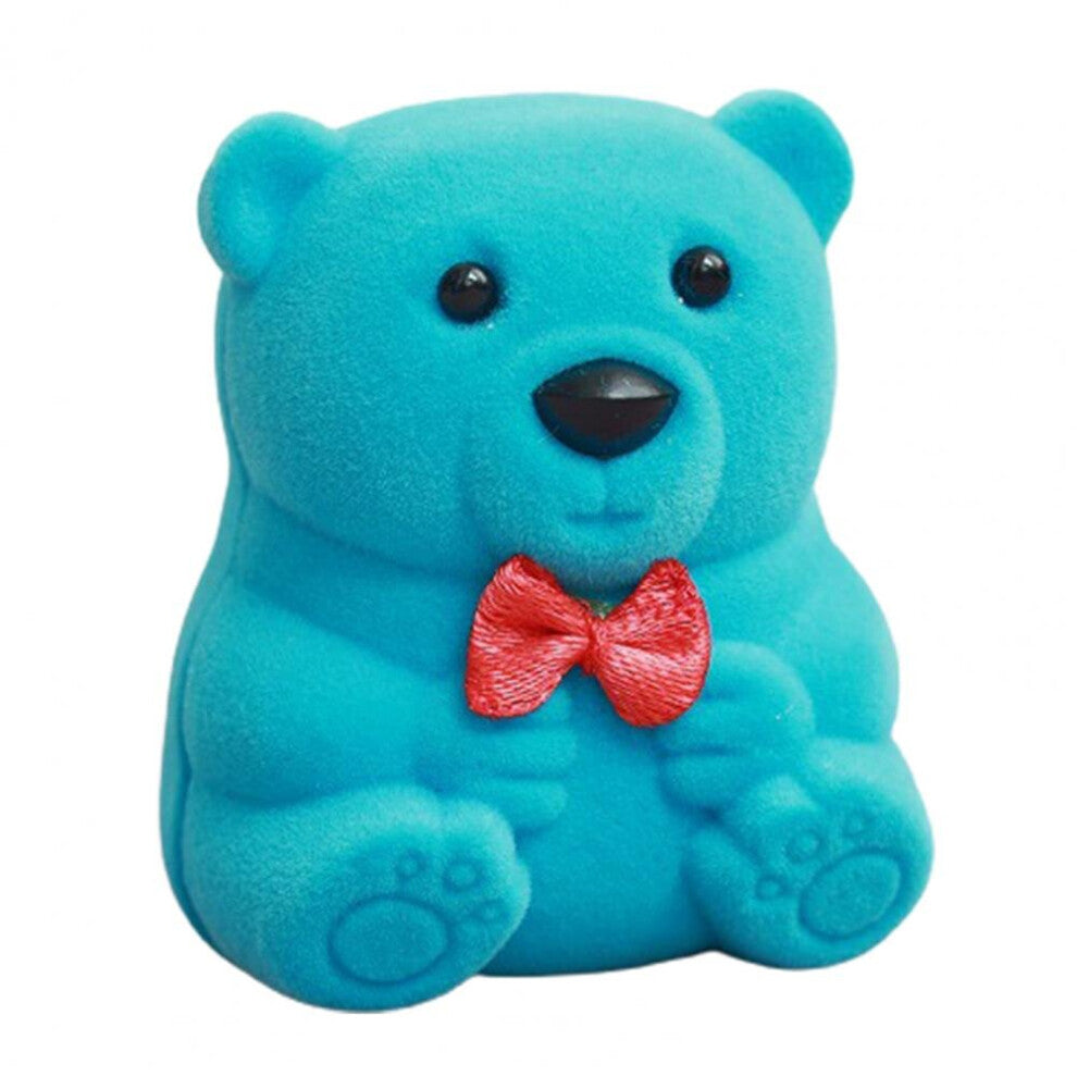 Bear Shaped Ring Box with Inner Pad Earrings Pendant Necklace Container Shockproof Mini Jewelry Box Desktop Storage