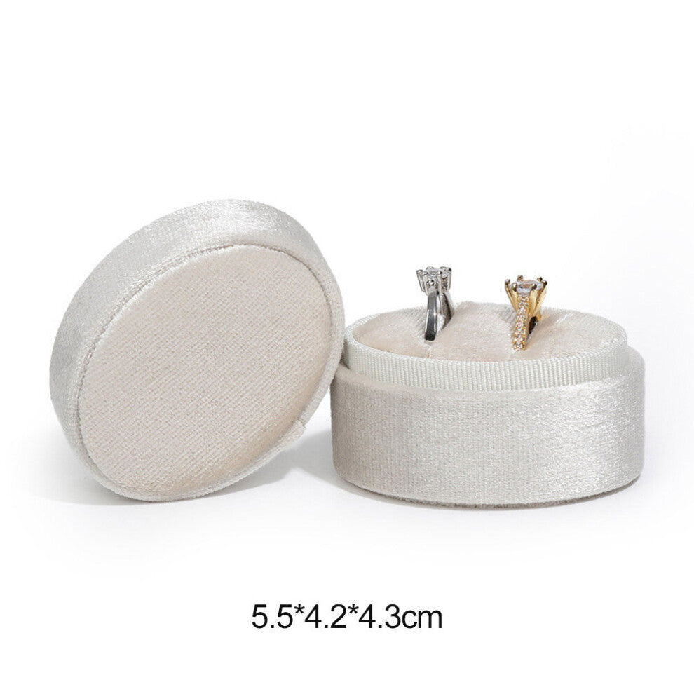 Oval Ring Box for Wedding Proposal Engagement Ring Storage Flannel Gift Packaging High-end Jewelry Box