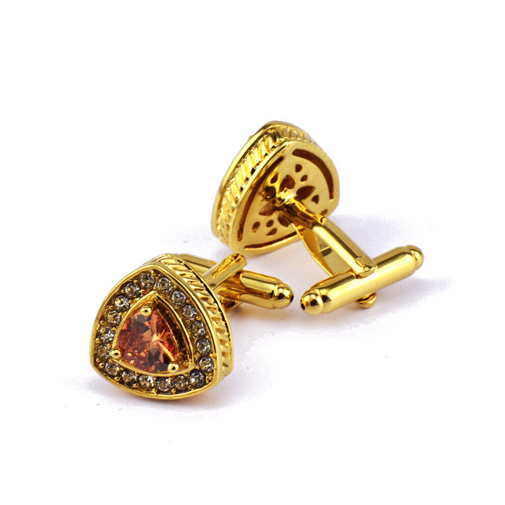 1 Pairs Crystal Zircon Nails Men's Shirt Cufflinks Buttons Jewelry Clothing Accessories