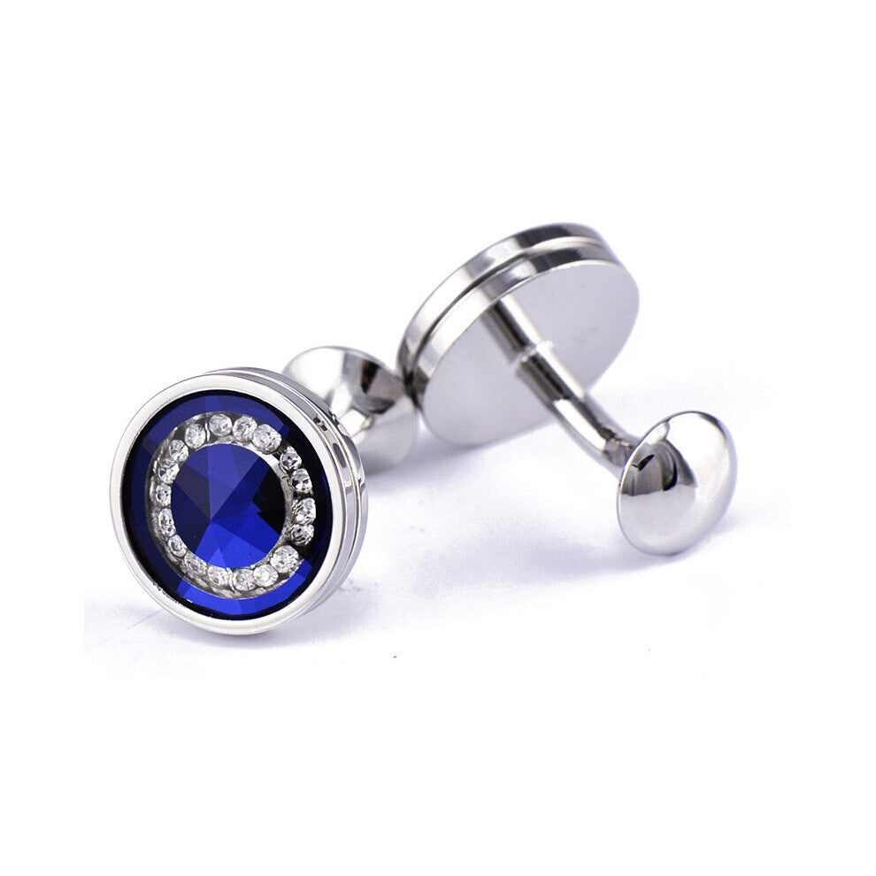 1 Pairs Dark Crystal Sleeve Nails Men's Shirt Cufflinks Buttons Jewelry Clothing Accessories